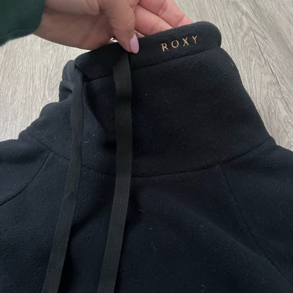 Black, Roxy, fleece thermal turtle neck sweater. Meant for layering. - Picture 3 of 4